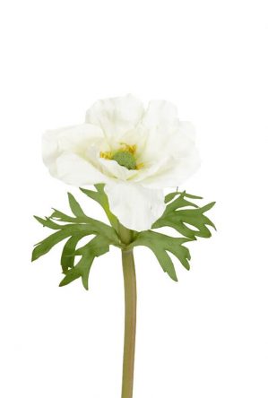 Anemon, vit, konstgjord blomma-0