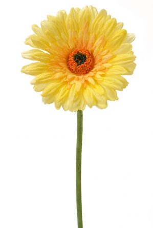 Gerbera, gul, konstgjord blomma-0