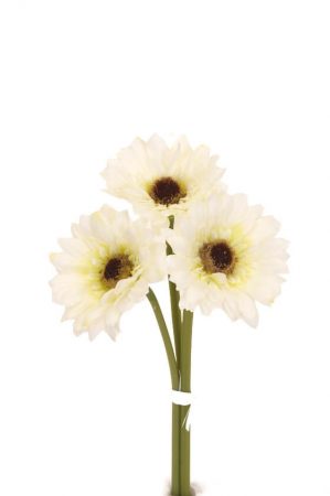 Gerbera, vit 3-pack, konstgjord blomma-0