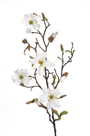 Magnolia, vit, konstgjorda blommor-0