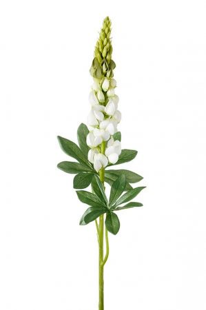 Lupin, vit, konstgjord blomma-0