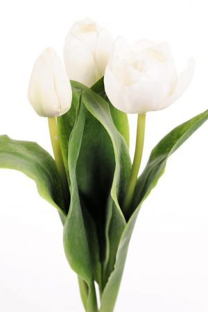 Tulpan 3-pack, vit, konstgjord blomma-0
