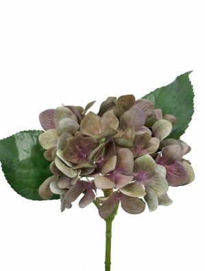 Hortensia, olivgrön lila, konstgjord blomma-0