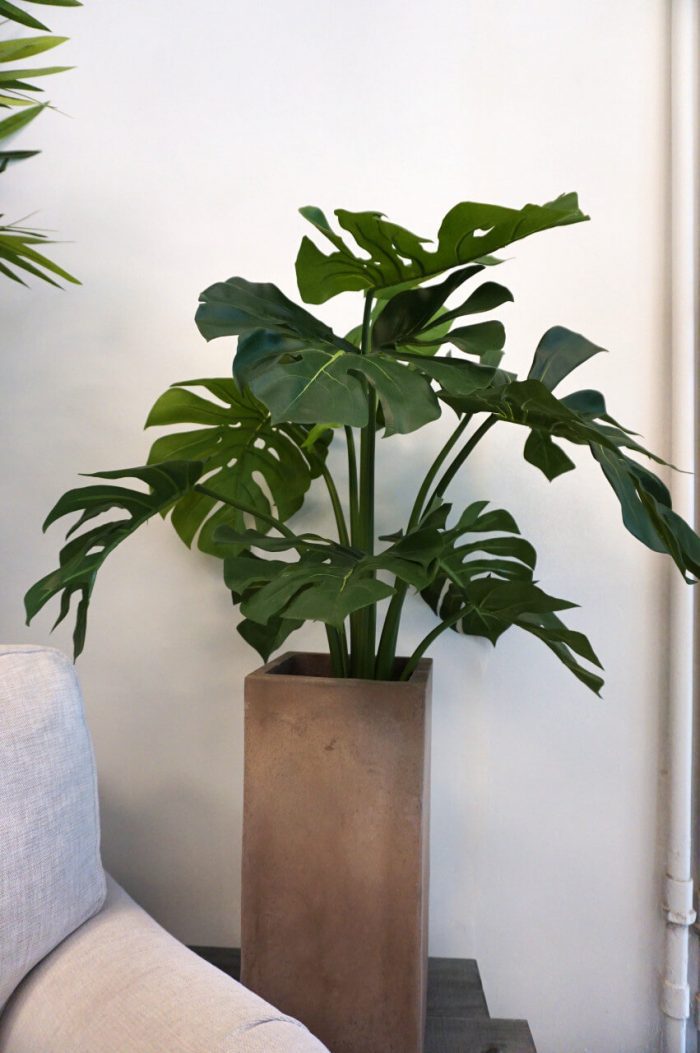 Monstera, konstgjord grön krukväxt, 80cm