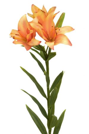 Lilja, orange, konstgjord blomma-0