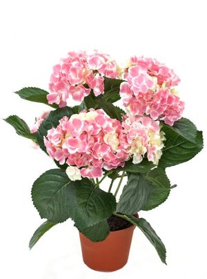 Hortensia, ljusrosa, konstgjord krukväxt-0