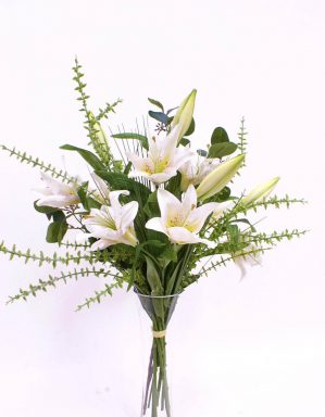 Lilja, creme, konstgjord blomma-4507