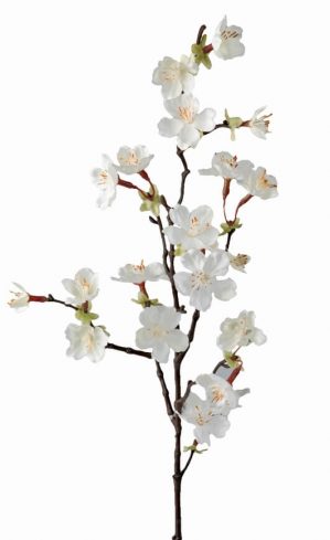 Körsbärsblom, vit, konstgjord blomma-0