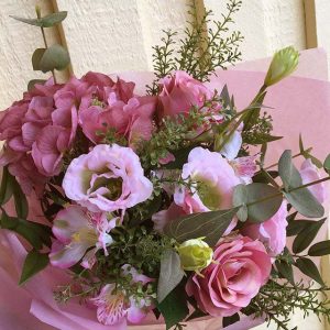Hortensia, rosa lila, konstgjord blomma-0