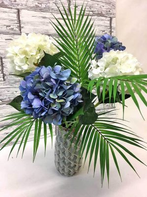 Hortensia, blå, konstgjord blomma-4439