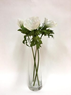 Anemon, vit med svart öga, konstgjord blomma-4324