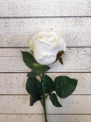 Ros, vit, konstgjord blomma-0