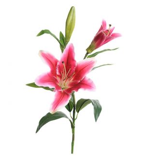 Lilja, cerise, konstgjord blomma-0