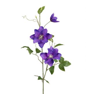 Clematis, blå, konstgjord blomma-0