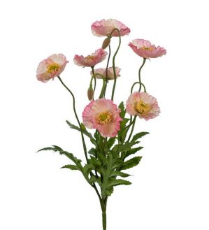 Vallmo, rosa, konstgjord blomma-0