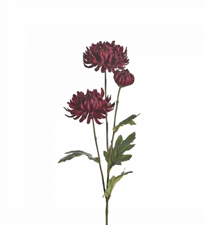 Chrysanthemum, vinröd, konstgjord blomma-0