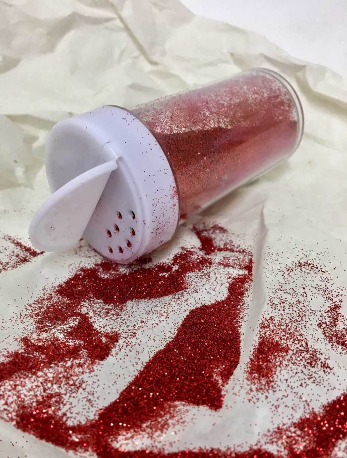Puderglitter, rött-0