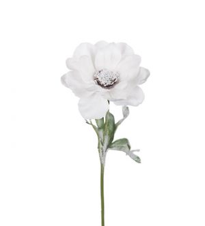 Anemon, med snö, vit, konstgjord blomma-0