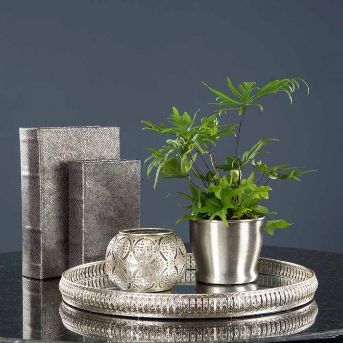 kruka borstad silver, mellan-0