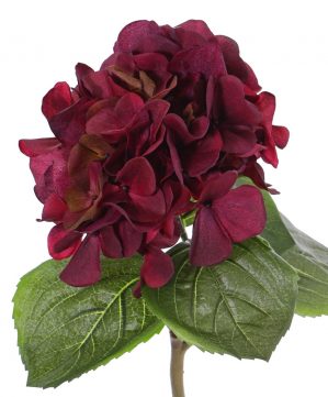 Hortensia, röd, konstgjord blomma-5533