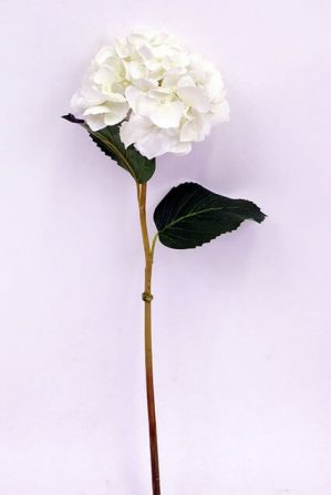 Hortensia, vit, konstgjord blomma-4459