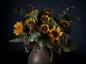Solros, gul, konstgjord blomma-4233