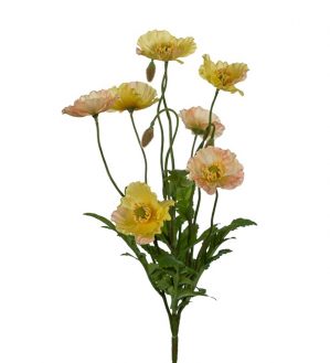 Vallmo, gul, konstgjord blomma-5498