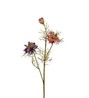 Nigella, Lila/gammelrosa toner, konstgjord blomma-0
