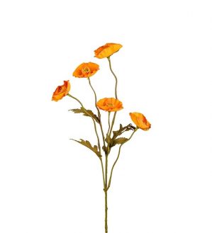 Vallmo, ockragul, konstgjord blomma -0