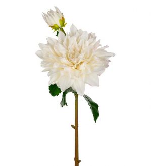 Dahlia, Real touch, vit, konstgjord blomma-0