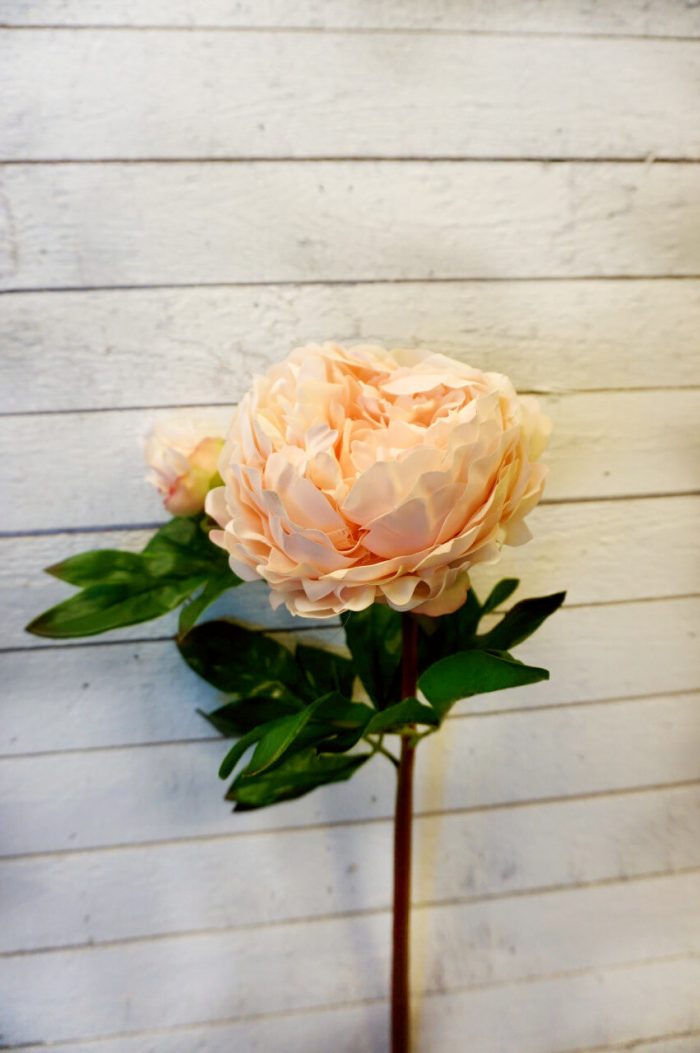 Pion, aprikos, konstgjord blomma, 65 cm
