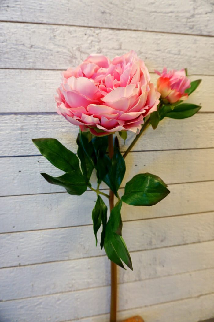 Pion, rosa, konstgjord blomma, 65 cm