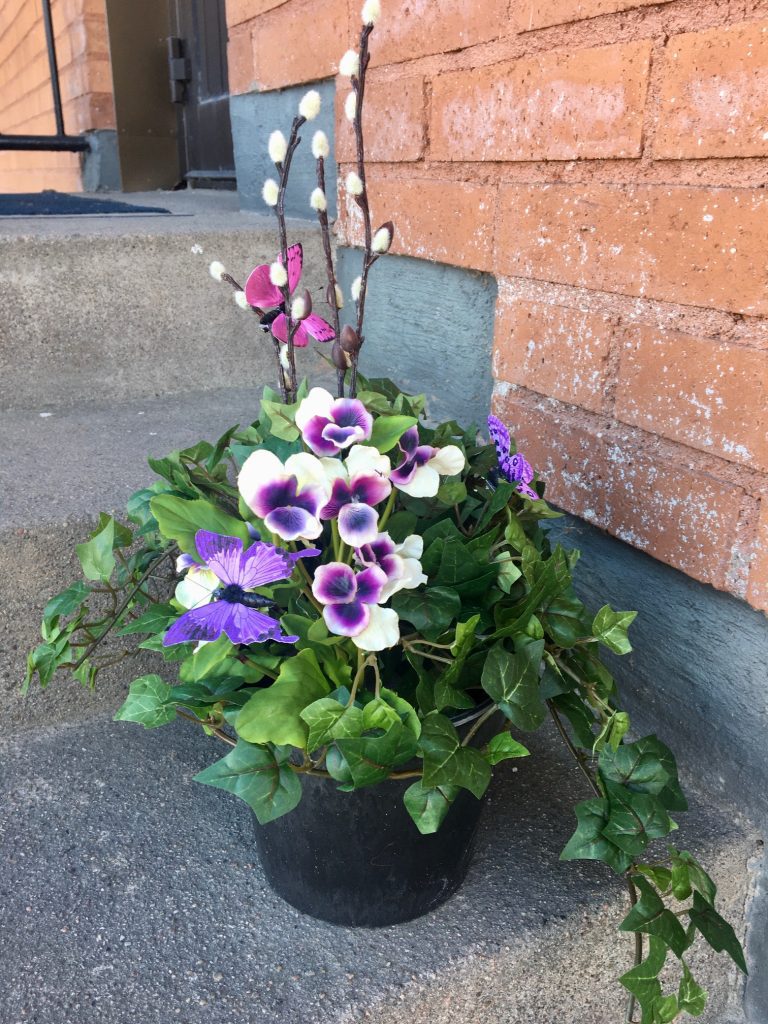 Konstgjord plantering, Viola, ca 45cm