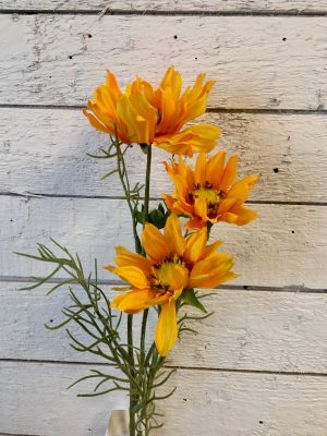 Rosenskära, cosmos, gulorange, konstgjord blomma, 55 cm