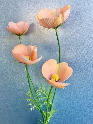 Rosenskära, cosmos, aprikos, konstgjord blomma, 60 cm