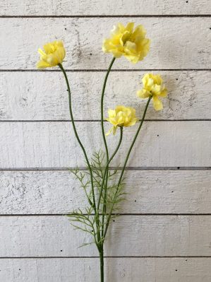 Rosenskära, cosmos, ljusgul, konstgjord blomma, 55 cm