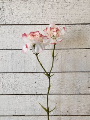 Elegance nejlika, creme/rosa kant, konstgjord blomma, 31 cm