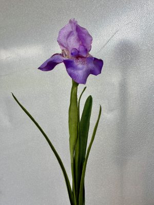 Iris, lila konstgjord blomma, 68 cm