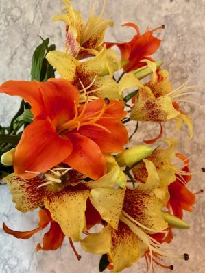 Lilja, orange, konstgjord blomma, 75 cm - Image 2