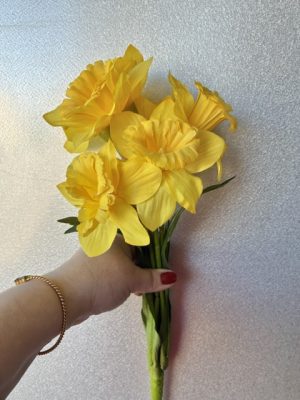Påsklilja, knippe med konstgjora blommor, 40cm