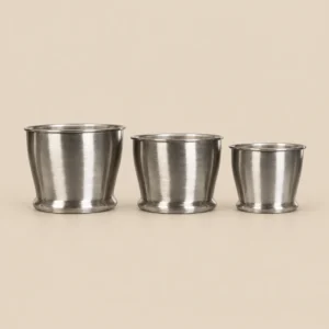 Kruka borstad silver, 13.5 cm